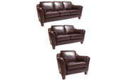 Avalon Chocolate Leather Sofa Loveseat Chair